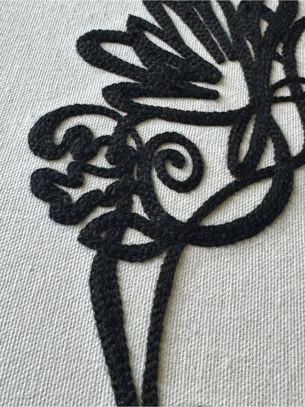 Vintage Black & White Frida Kahlo Crewel Needlepoint Framed Art